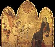 Simone Martini Detail of the Annunciation and two saints oil painting reproduction
